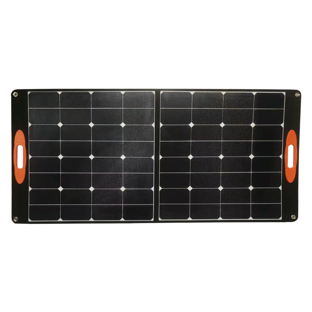 Customized Made Waterproof ETFE Solar Panel 100w folded solar panel with stand support +USB +DC plug